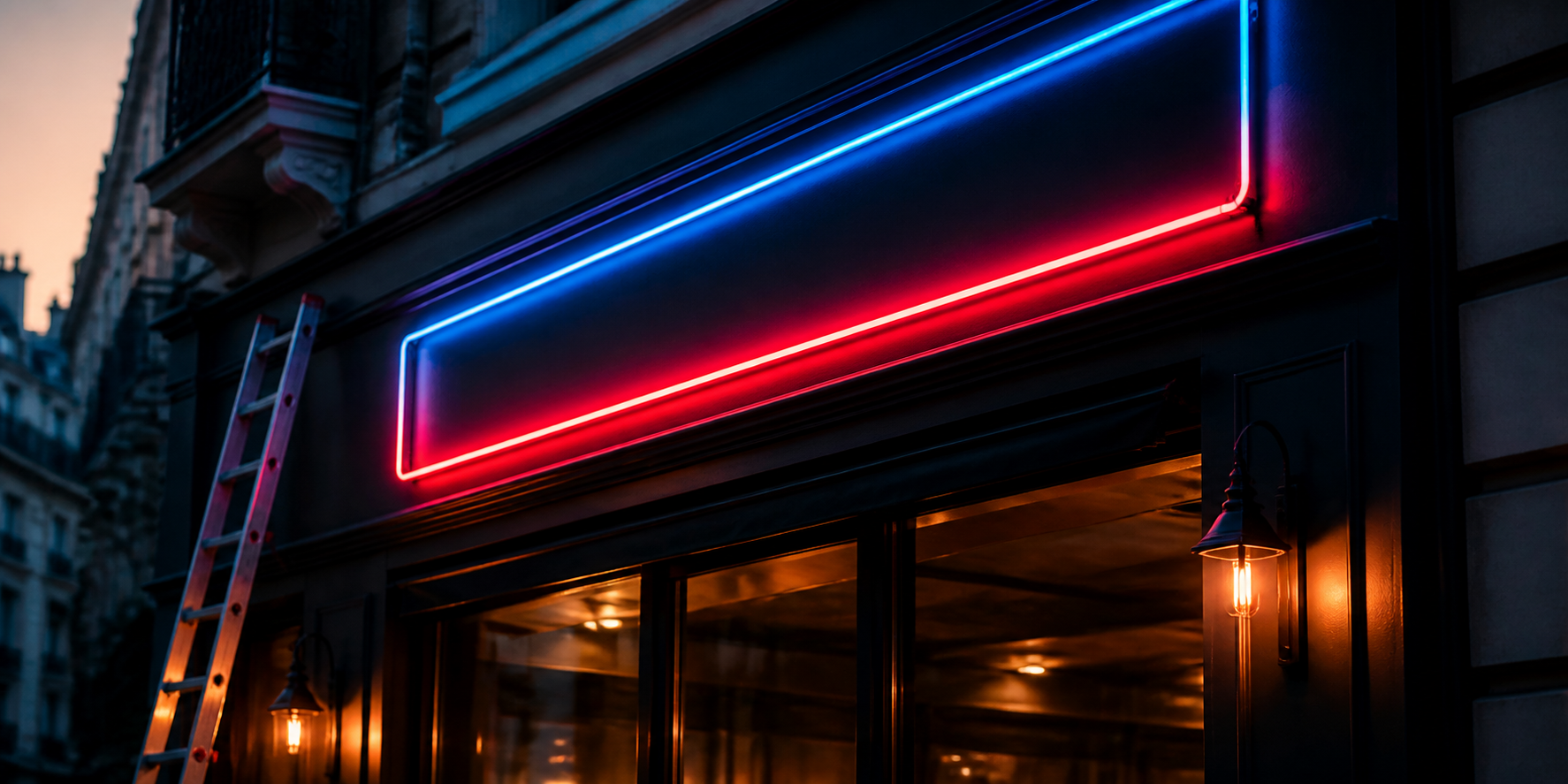 Photo enseigne lumineuse néon
