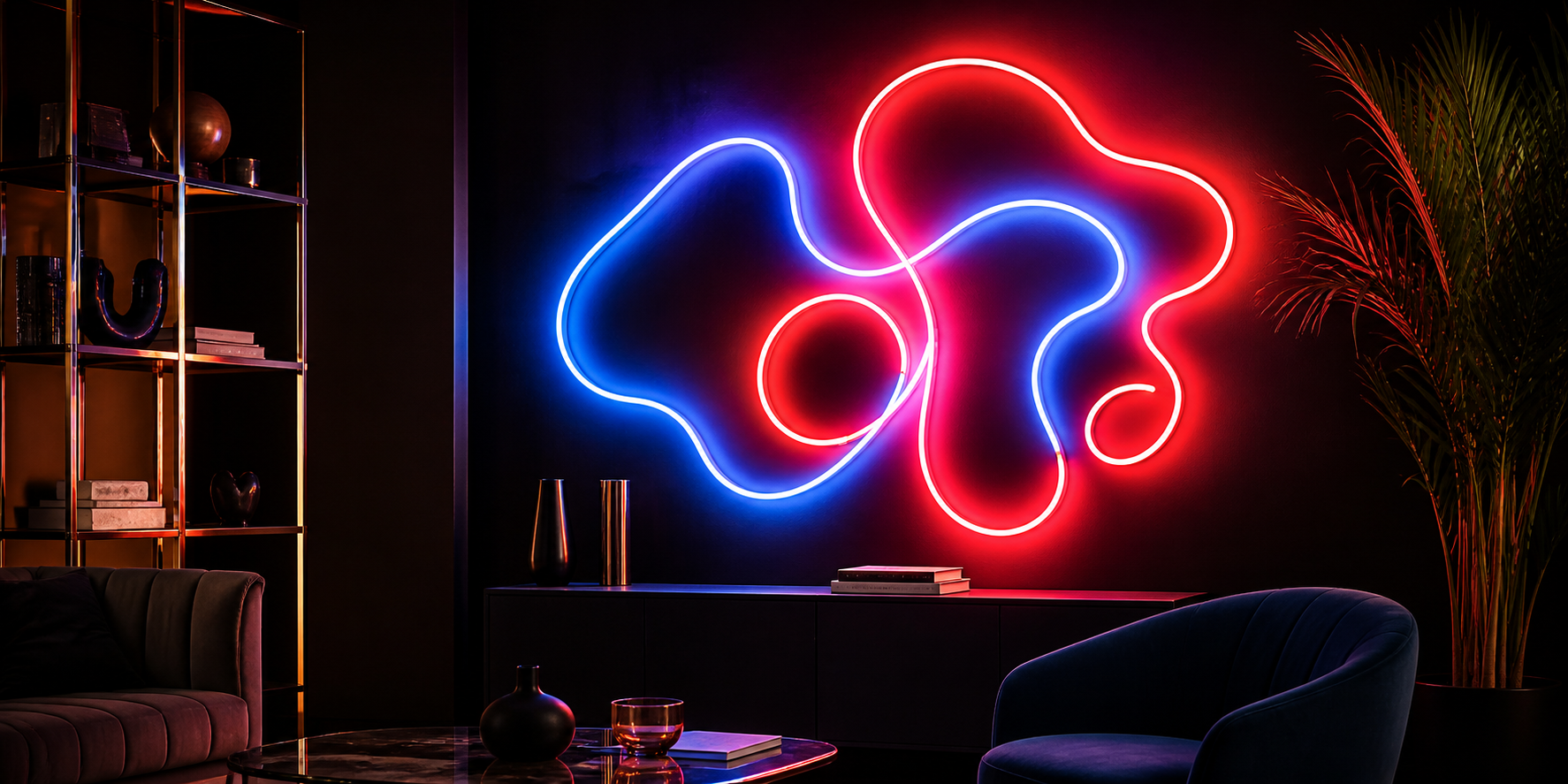Photo de néon décoratif et artistique